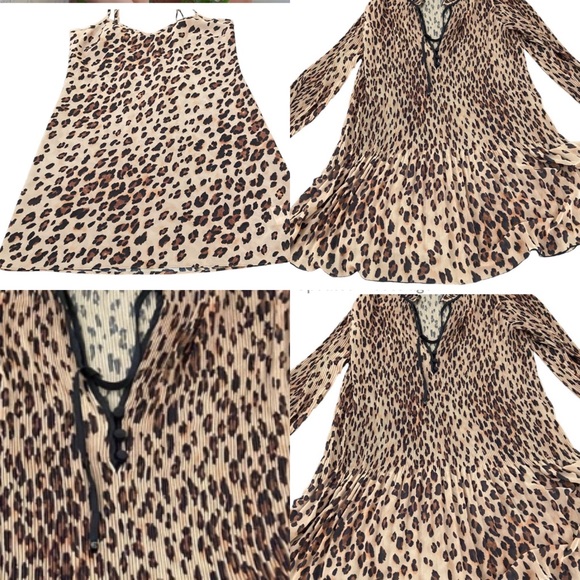 Veronica Beard 2 Piece -100% silk dress & silk underslip. Leopard. EUC - Picture 3 of 11